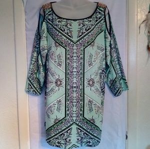 JM Collection Mint Cold-Shoulder Top